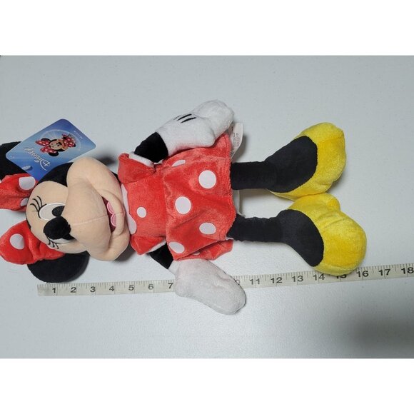 Disney Minnie Mouse 16 inch Plush Red Polka Dot Dress Bow Stuffed Animal Toy - Picture 6 of 6